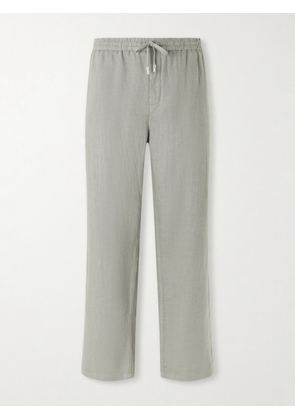 Mr P. - Edward Straight-Leg Garment-Dyed Linen Drawstring Trousers - Men - Gray - 28