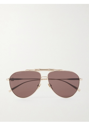 Gucci - Bamboo Aviator-Style Gold-Tone Sunglasses - Men - Gold