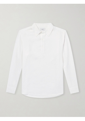 Mr P. - Linen Henley Shirt - Men - White - XS