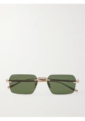 Gucci - Bamboo Square-Frame Gold-Tone Sunglasses - Men - Gold