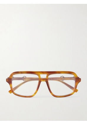 Gucci - Aviator-Style Horsebit-Embellished Tortoiseshell Acetate Glasses - Men - Brown