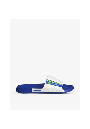 Womens Havaianas Brasil-Flag PVC Sliders