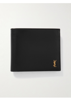 SAINT LAURENT - Tiny Cassandre Logo-Appliquéd Leather Billfold Wallet - Men - Black