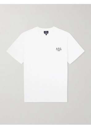A.P.C. - Logo-Embroidered Cotton-Jersey T-Shirt - Men - White - XS