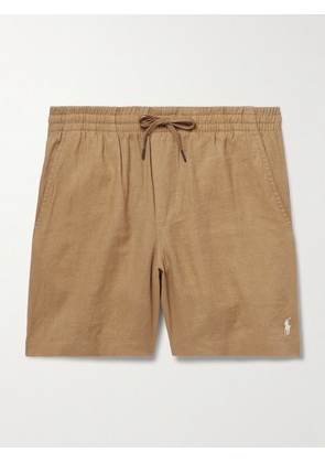 Polo Ralph Lauren - Prepster Straight-Leg Logo-Embroidered Linen Drawstring Shorts - Men - Neutrals - XS