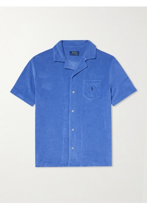 Polo Ralph Lauren - Camp-Collar Logo-Embroidered Cotton-Blend Terry Shirt - Men - Blue - XS