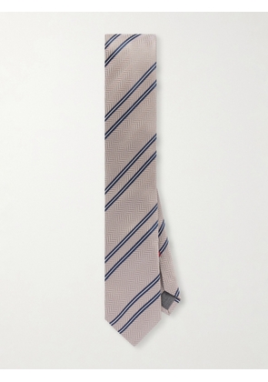 Brunello Cucinelli - 7.5cm Striped Herringbone Silk-Jacquard Tie - Men - Brown