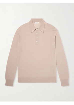 PIACENZA 1733 - SIlk and Cashmere-Blend Polo Sweater - Men - Neutrals - IT 46