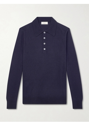 PIACENZA 1733 - Silk and Cashmere-Blend Polo Sweater - Men - Blue - IT 46