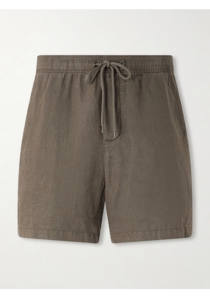 James Perse - Straight-Leg Garment-Dyed Linen Drawstring Shorts - Men - Green - 1