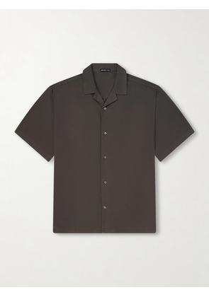 James Perse - Camp-Collar Cotton-Blend Poplin Shirt - Men - Green - 1