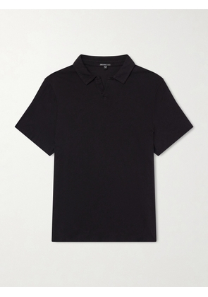 James Perse - Open-Collar Cotton-Jersey Polo Shirt - Men - Black - 1