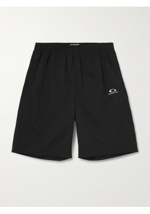 Balenciaga - Wide-Leg Logo-Embroidered Shell Shorts - Men - Black - S