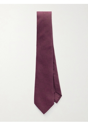 Gucci - 7cm Logo-Jacquard Cotton and Silk-Blend Twill Tie - Men - Red