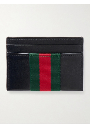 Gucci - Webbing-Trimmed Leather Cardholder - Men - Black