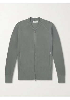 PIACENZA 1733 - Slim-Fit Honeycomb-Knit Cotton Bomber Jacket - Men - Green - IT 46