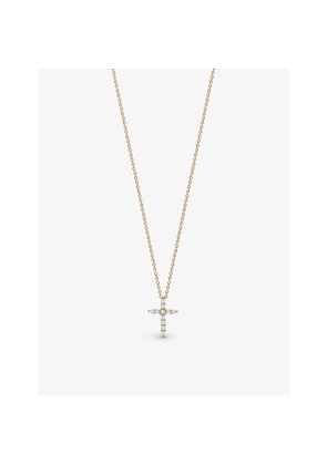 Tiffany & Co Cross Mini 18ct Gold and 0.21ct Round Brilliant-Cut Diamond Necklace