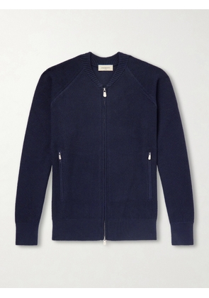 PIACENZA 1733 - Slim-Fit Honeycomb-Knit Cotton Bomber Jacket - Men - Blue - IT 46