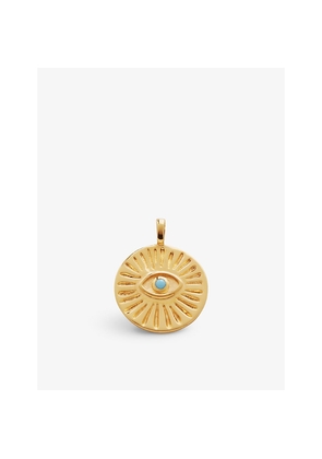 Womens Monica Vinader Talisman Evil Eye 18ct Yellow Gold-Plated Sterling Silver Vermeil Pendant