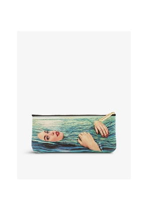 Seletti Wears Toiletpaper Sea Girl Faux-Leather Cosmetics Bag