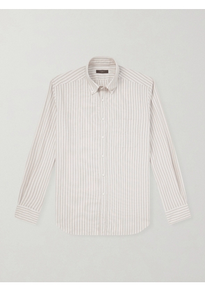 Slowear - Glanshirt Button-Down Collar Striped Organic Cotton Oxford Shirt - Men - Neutrals - EU 37