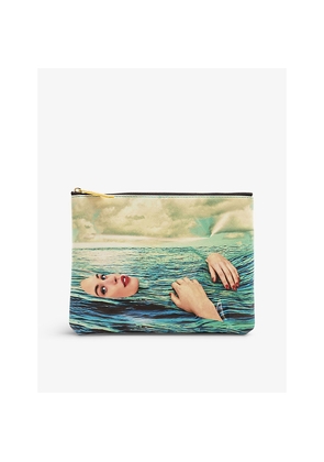 Seletti Wears Toiletpaper Sea Girl Faux-Leather Cosmetics Bag 21cm x 15cm