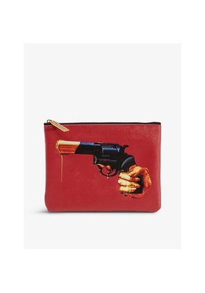 Seletti Wears Toiletpaper Revolver Faux-Leather Cosmetics Bag 21cm x 15cm
