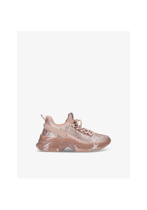 Womens Steve Madden Maxima-R Crystal-Embellished Woven Low-Top Trainers