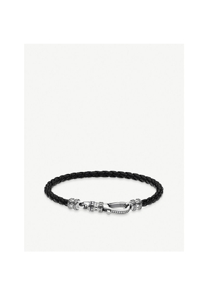 Womens Thomas Sabo Braided Leather and Sterling-Silver Bracelet