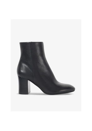 Womens Dune Ollave Block-Heel Leather Ankle Boots