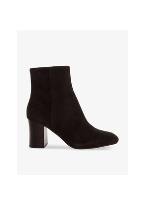 Womens Dune Ollave Block-Heel Suede Ankle Boots