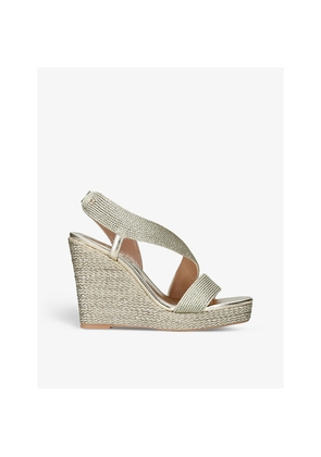 Womens Carvela Gala C-Stud Micro-Rope Woven Wedges