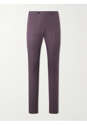 Canali - Straight-Leg Linen and Silk-Blend Suit Trousers - Men - Purple - IT 46