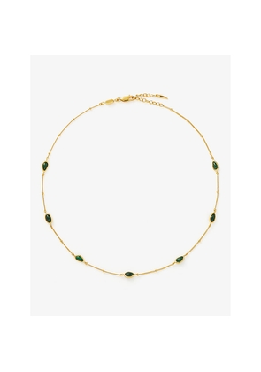 Womens Missoma Mala 18ct Yellow Gold-Plated Vermeil Recycled Sterling-Silver and Malachite Choker Necklace