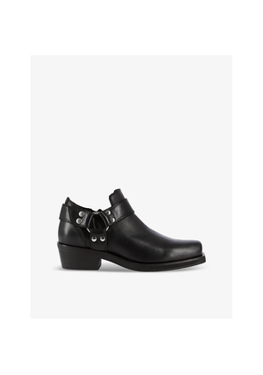 Womens The Kooples Hardware-Embellished Heeled Leather Ankle Boots