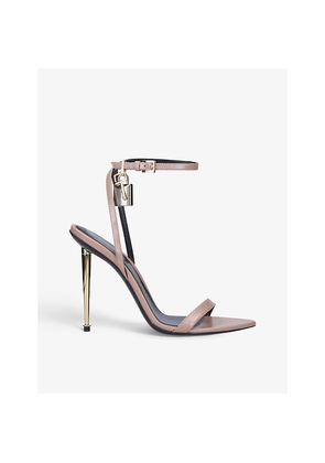 Womens Tom Ford Padlock Leather Heeled Sandals