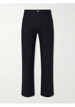 Mr P. - Edward Straight-Leg Linen and Cotton-Blend Trousers - Men - Black - 28