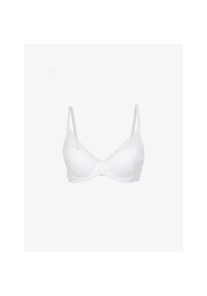 Womens Wacoal Raffine Underwired Stretch-Lace Plunge Bra