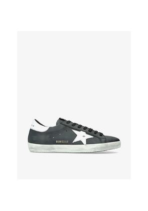 Mens Golden Goose Superstar Star-Appliqué Leather Low-Top Trainers
