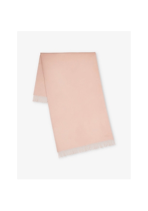 Womens Mulberry Solid Logo-Embroidered Merino-Wool Scarf