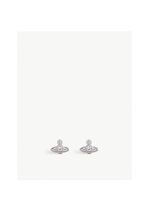 Womens Vivienne Westwood Jewellery Nano Solitaire Platinum-Plated Brass and Crystal Stud Earrings