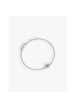 Womens Astley Clarke Fine Biography Evil Eye 14ct Yellow-Gold, Sapphire and 0.106ct Lab-Grown Diamond Bracelet