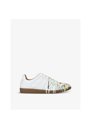 Mens Maison Margiela Replica Painter Leather Low-Top Trainers