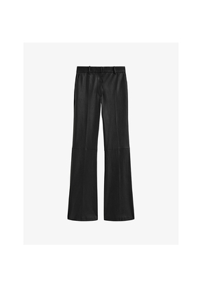 Womens Joseph Tafira Flared-Leg Leather Trousers