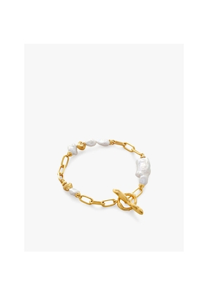 Womens Monica Vinader x Amy Powney 18ct Yellow Gold-Plated Vermeil Sterling-Silver and Pearl Bracelet