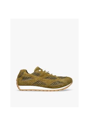 Womens Bottega Veneta Orbit Suede and Mesh Low-Top Trainers