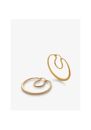 Womens Monica Vinader Flow Large 18ct Yellow Gold-Plated Vermeil Recycled Sterling-Silver Hoop Earrings
