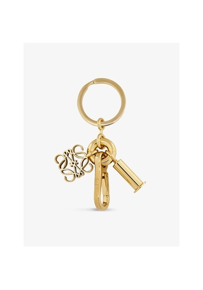 Womens Loewe Anagram Brass Keyring