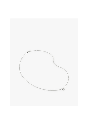 Womens Monica Vinader Solitaire Pear Sterling-Silver and 0.06ct Lab-Grown Diamond Necklace