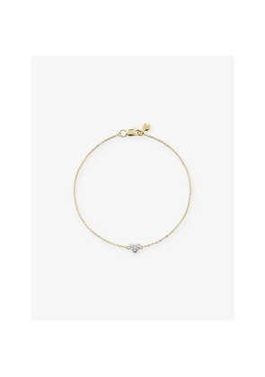 Womens Monica Vinader Mini Heart 18ct Yellow Gold and 0.04ct Lab-Grown Diamond Bracelet